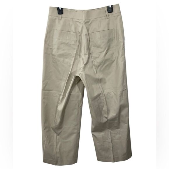 Vince High Waisted Wide Leg Cream Cropped Trouser Ecru Pants Size 10 - Picture 2 of 8